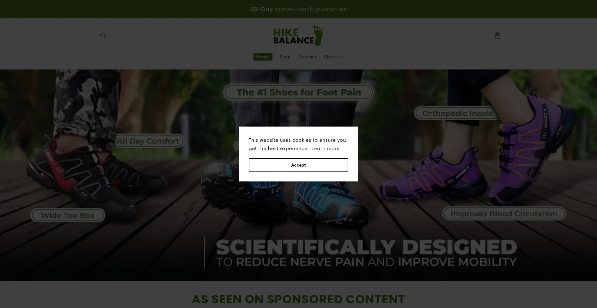 Website screenshot of Hikebalancestore.com