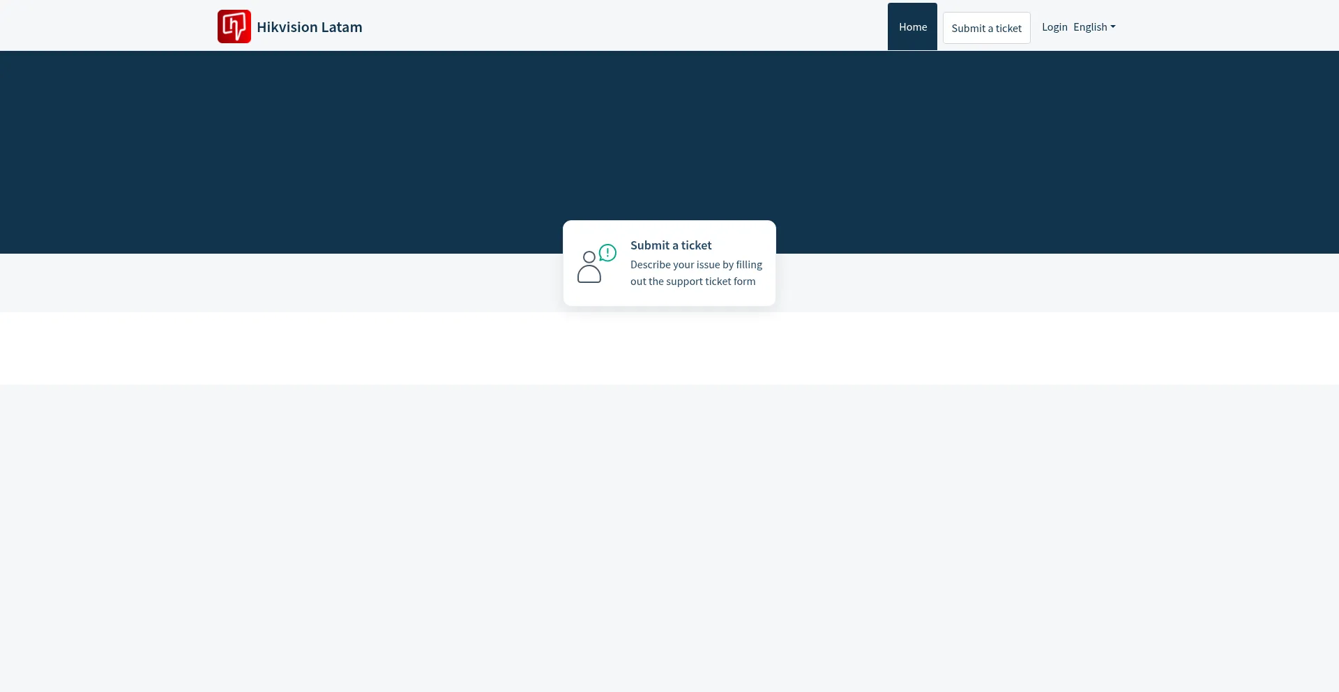 Website screenshot of Hikvisionlatam.freshdesk.com