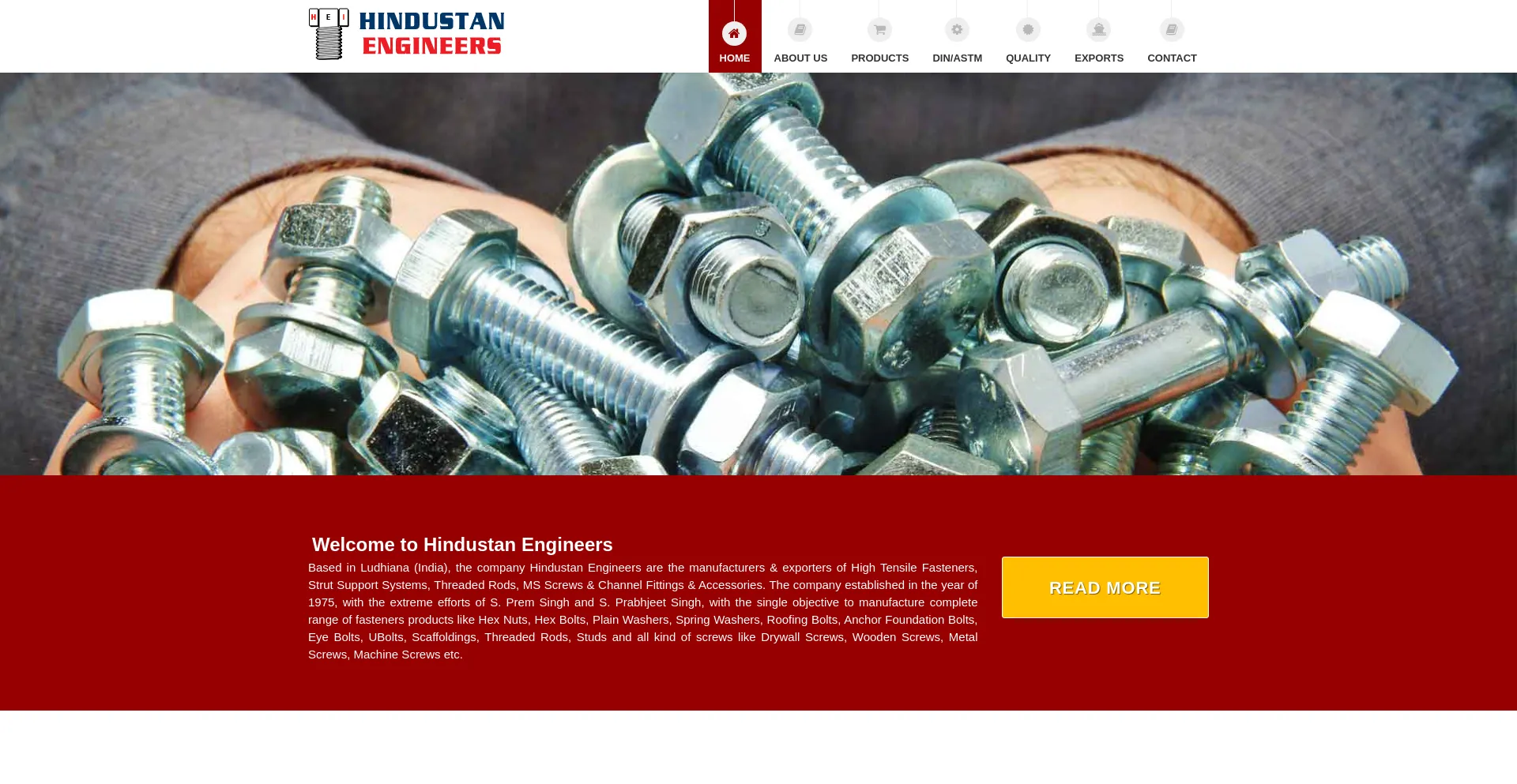 Website screenshot of Hindustanengineers.org