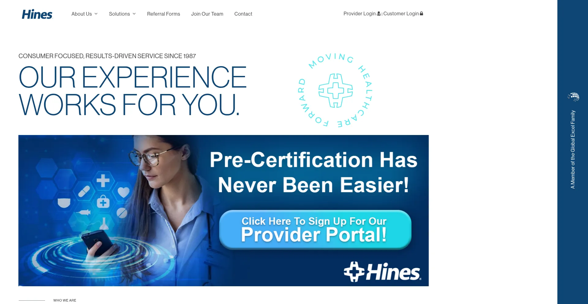 Website screenshot of Hinesassoc.com