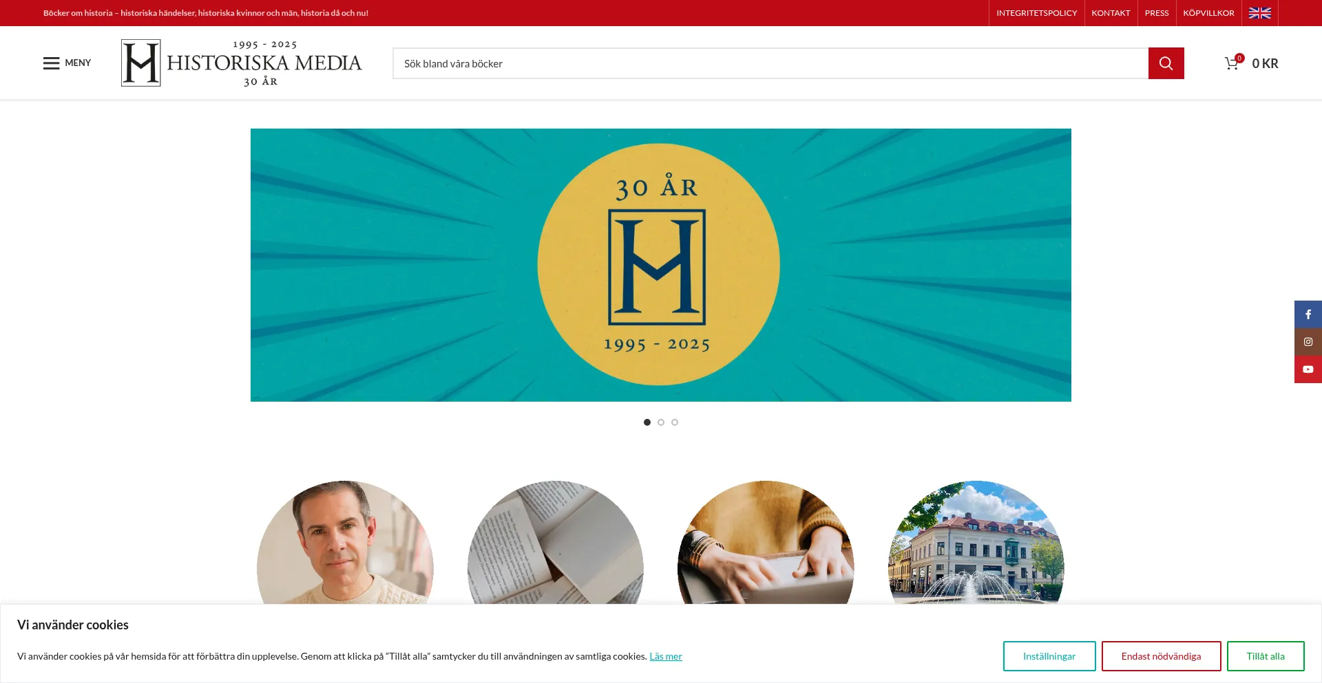 Website screenshot of Historiskamedia.se