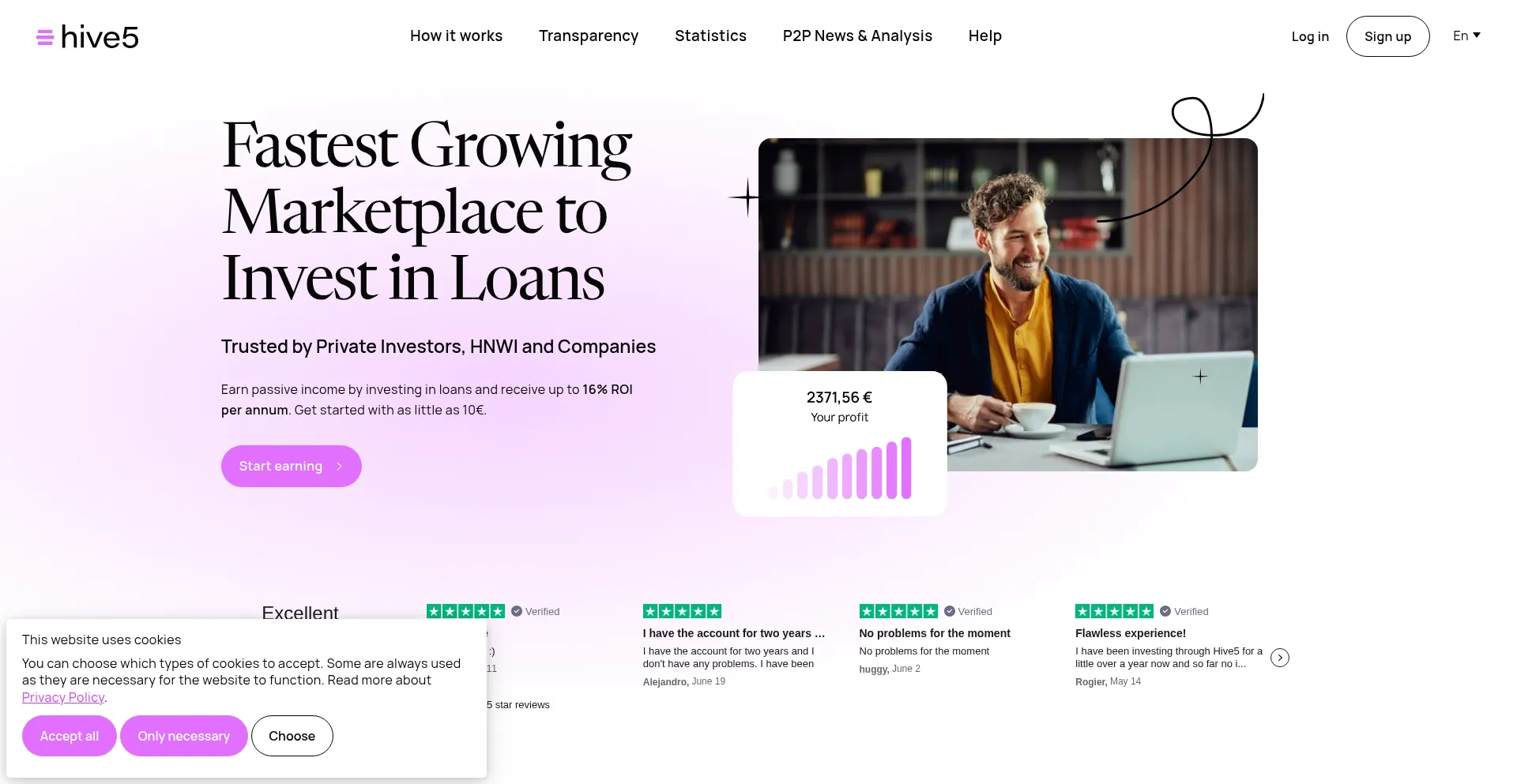 Website screenshot of Hive5.co