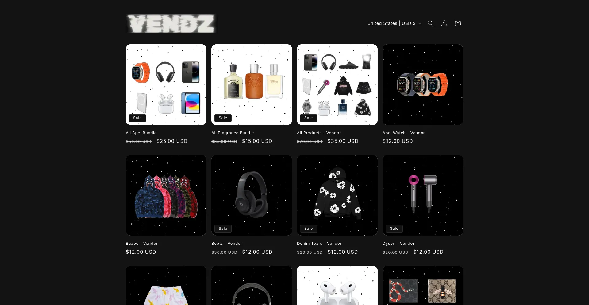 Website screenshot of Hmvendors.com