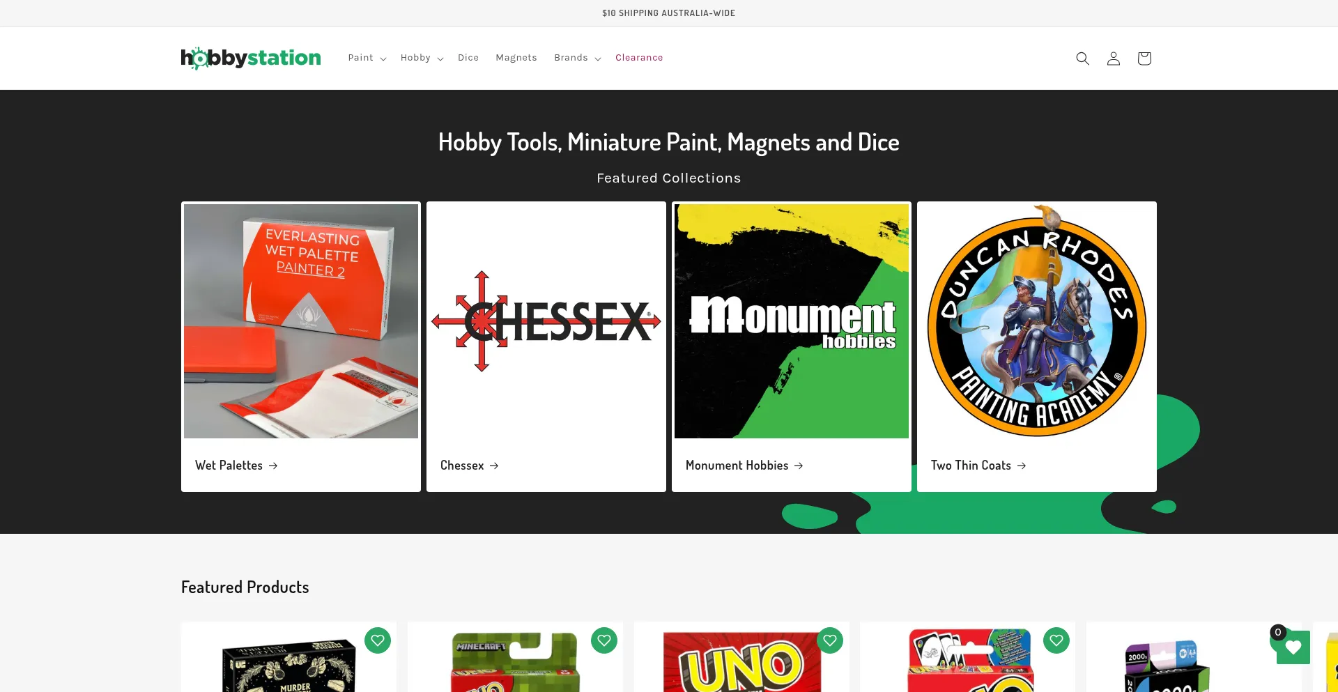 Website screenshot of Hobbystation.com.au