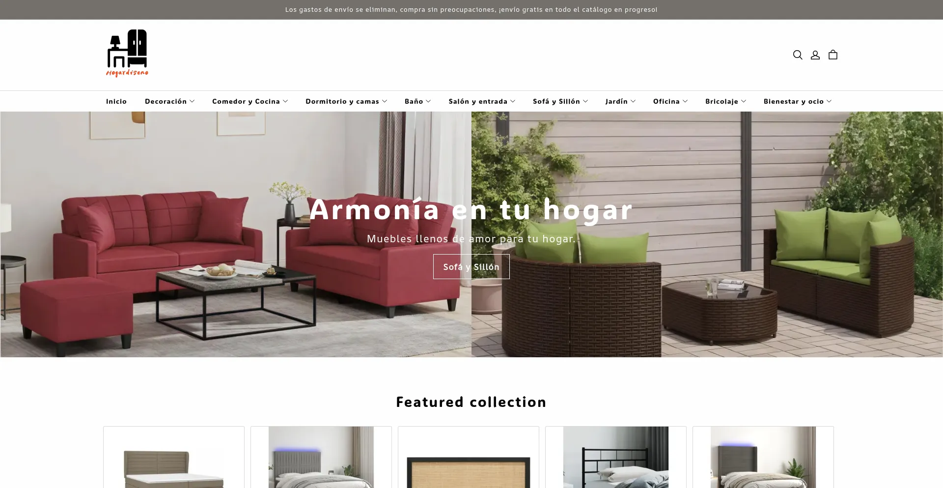 Website screenshot of Hogardiseno.com