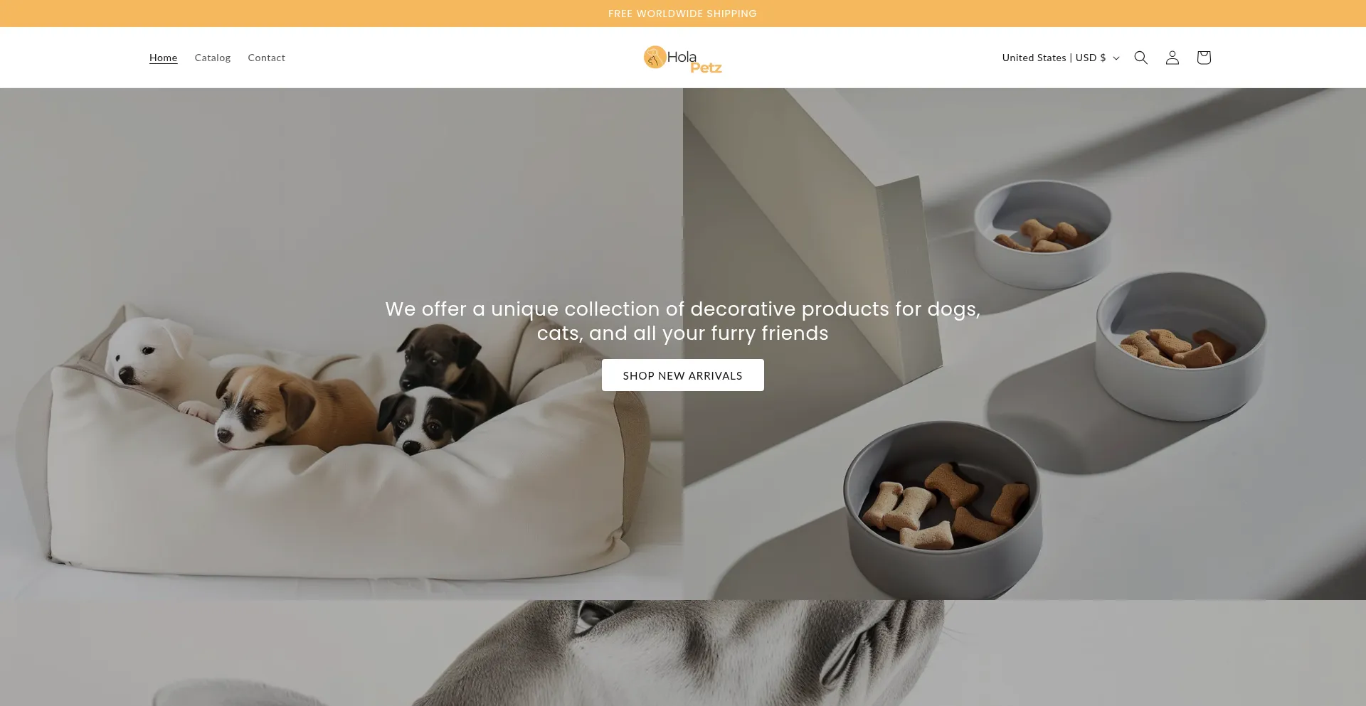 Website screenshot of Holapetz.com