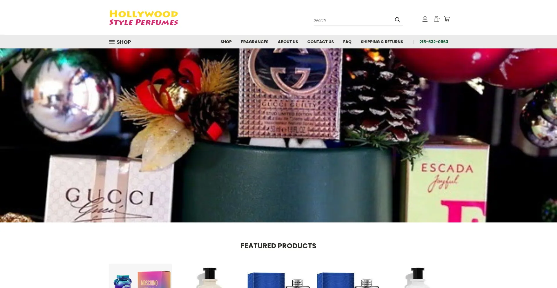 Website screenshot of Hollywoodstyleperfumes.com