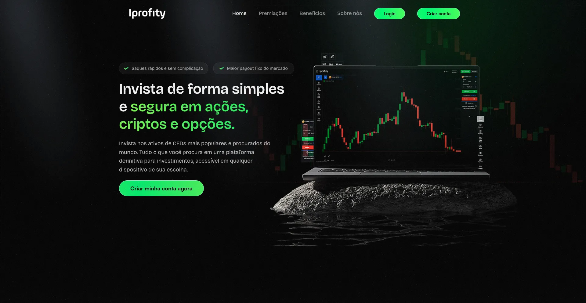 Website screenshot of Home.iprofity.com