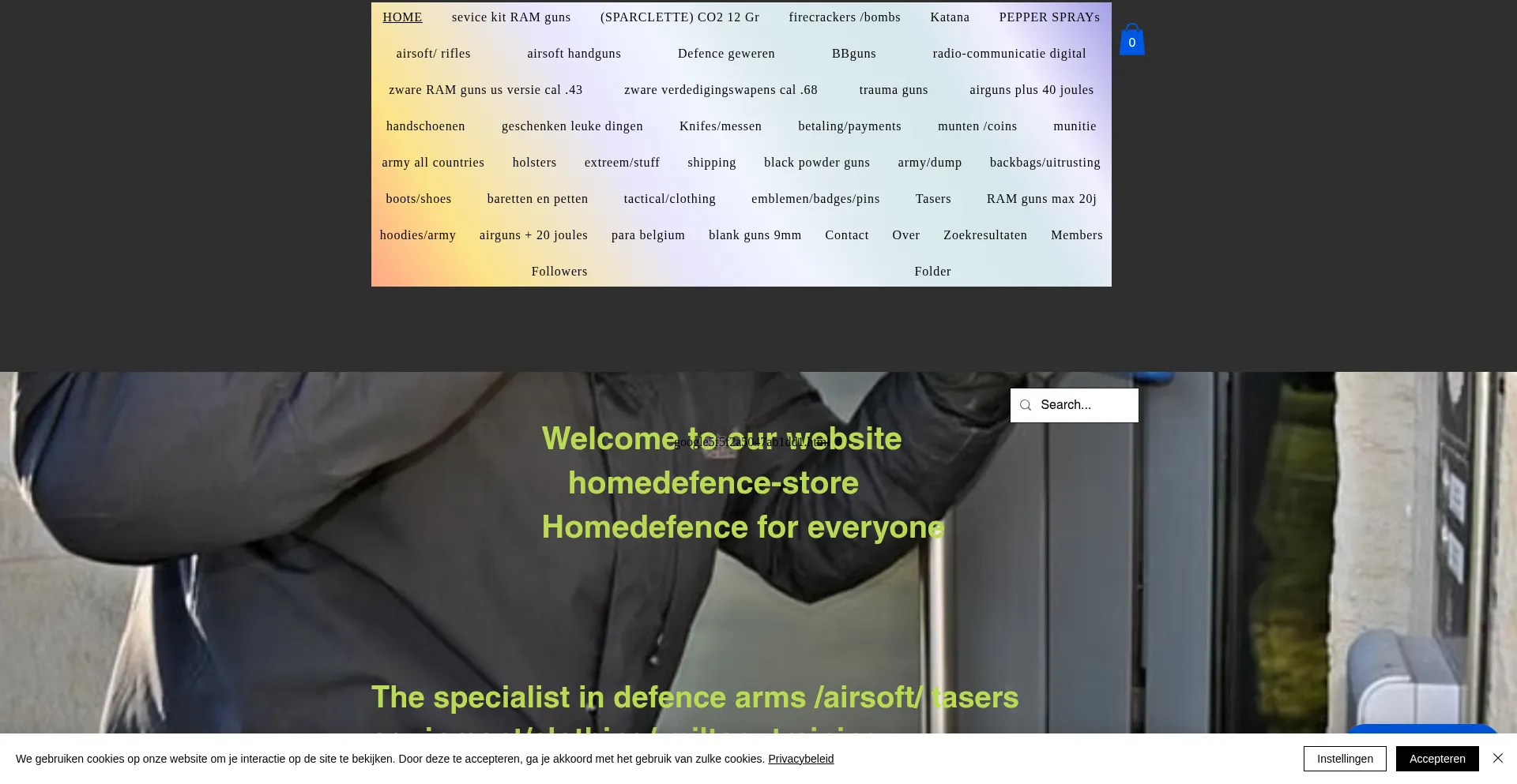 Website screenshot of Homedefencestore.com