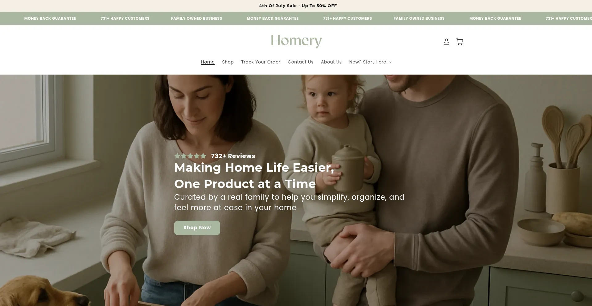 Website screenshot of Homeryco.shop
