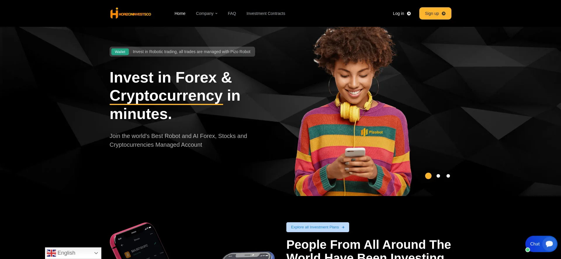 Website screenshot of Horizoninvestsco.com