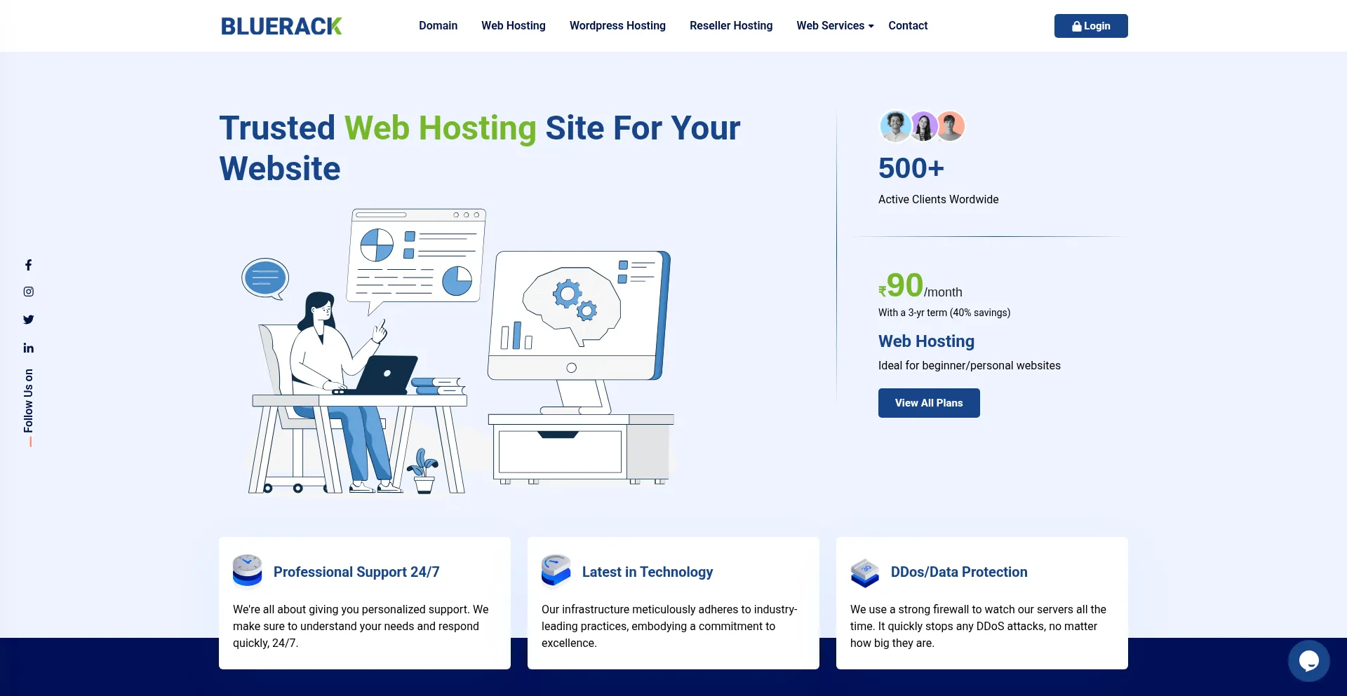 Website screenshot of Hostginee.com