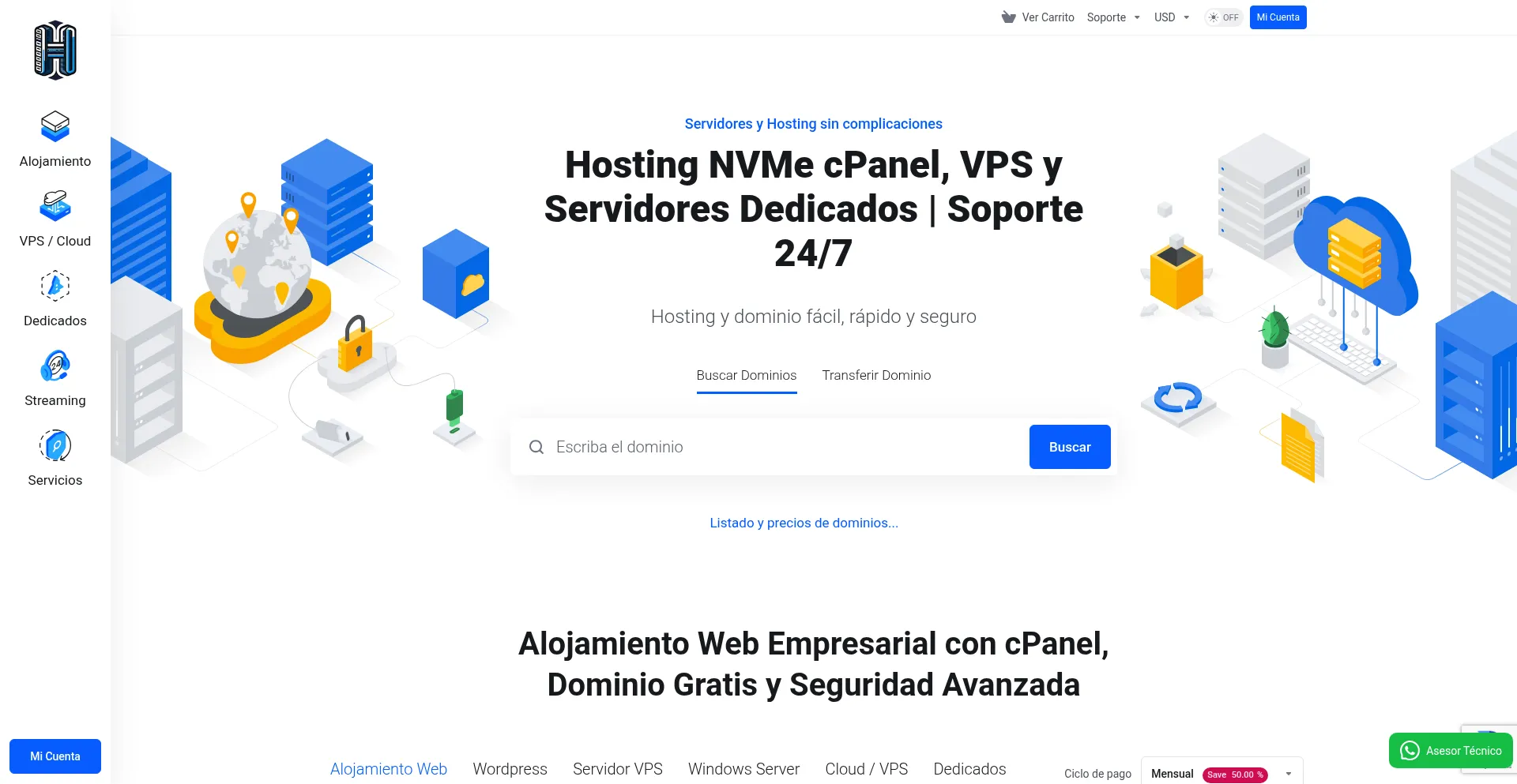 Website screenshot of Hostilimitado.com