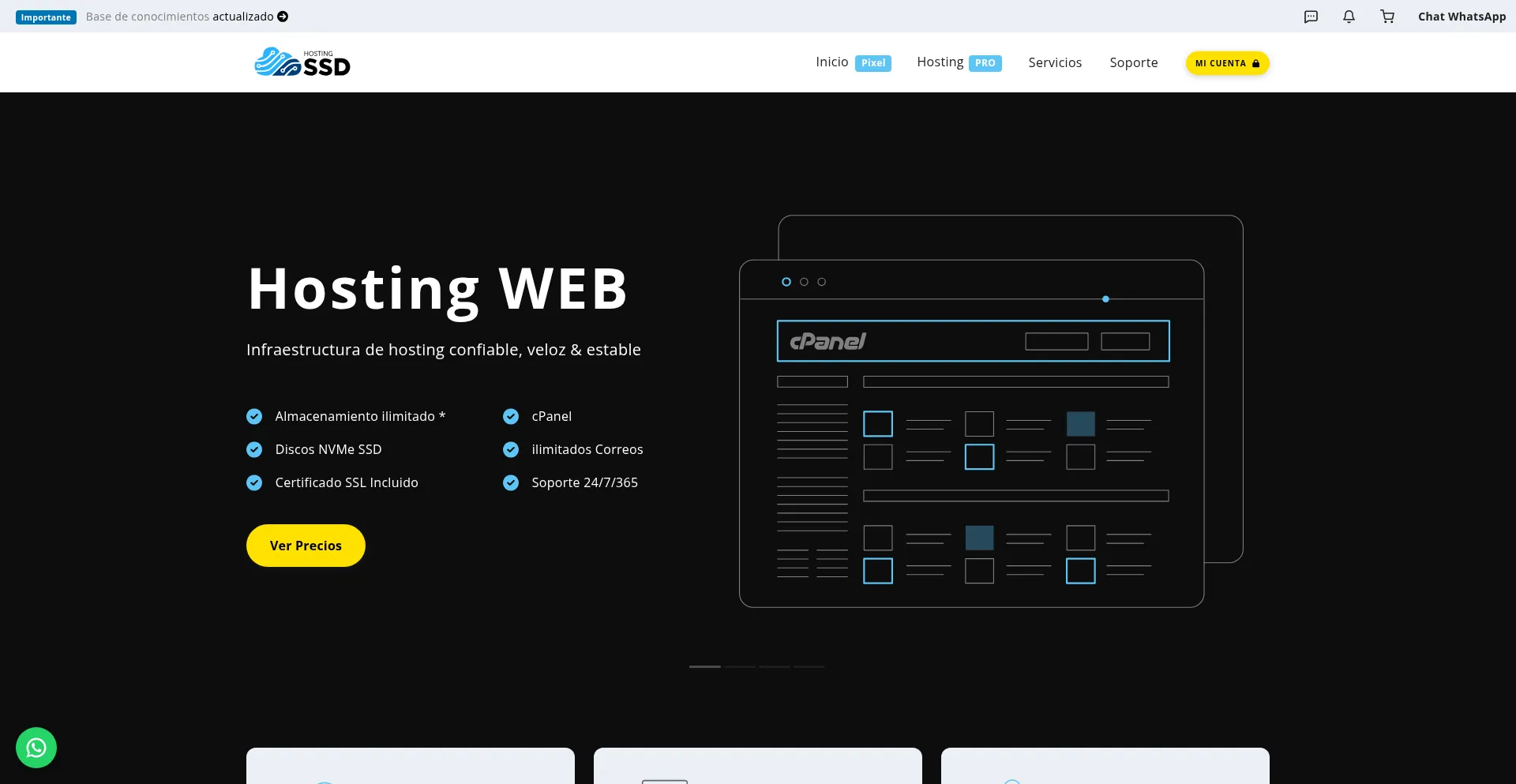 Website screenshot of Hosting-ssd.com