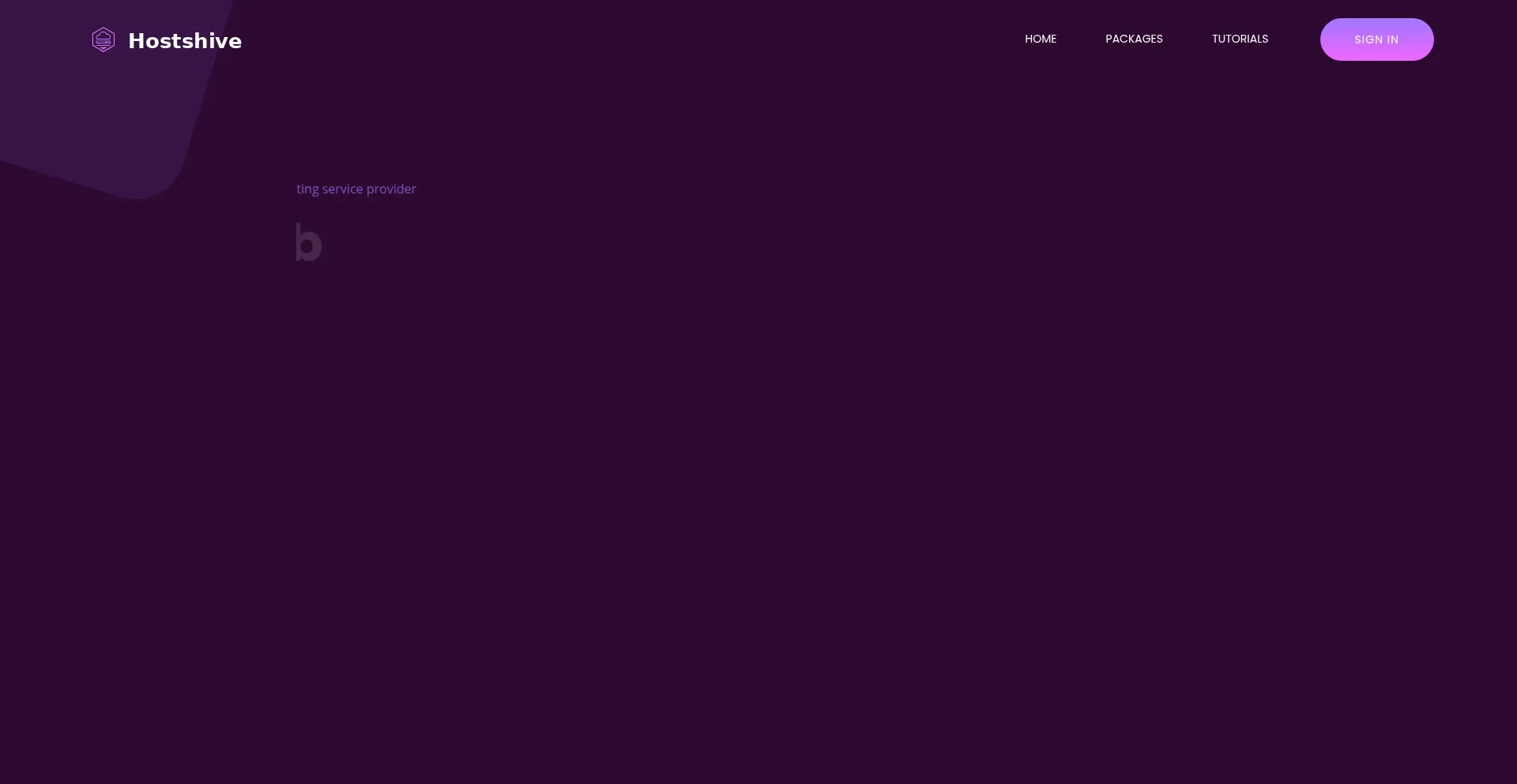 Website screenshot of Hostshive.in