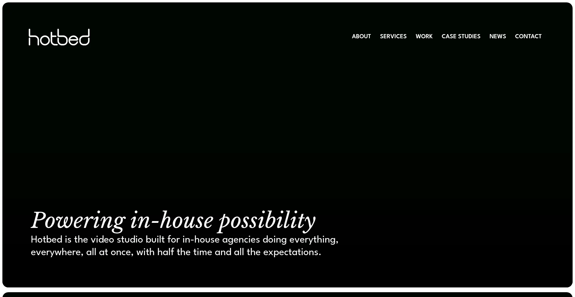 Website screenshot of Hotbed.com