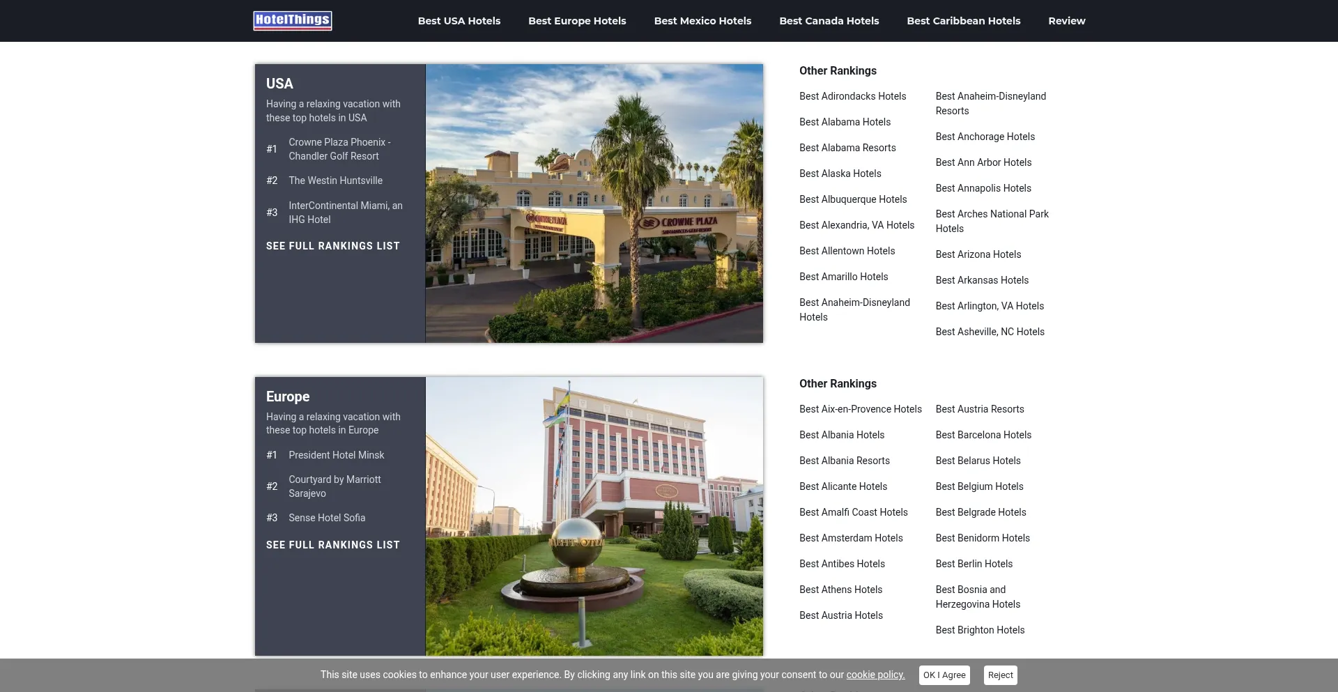 Website screenshot of Hotel-things.com