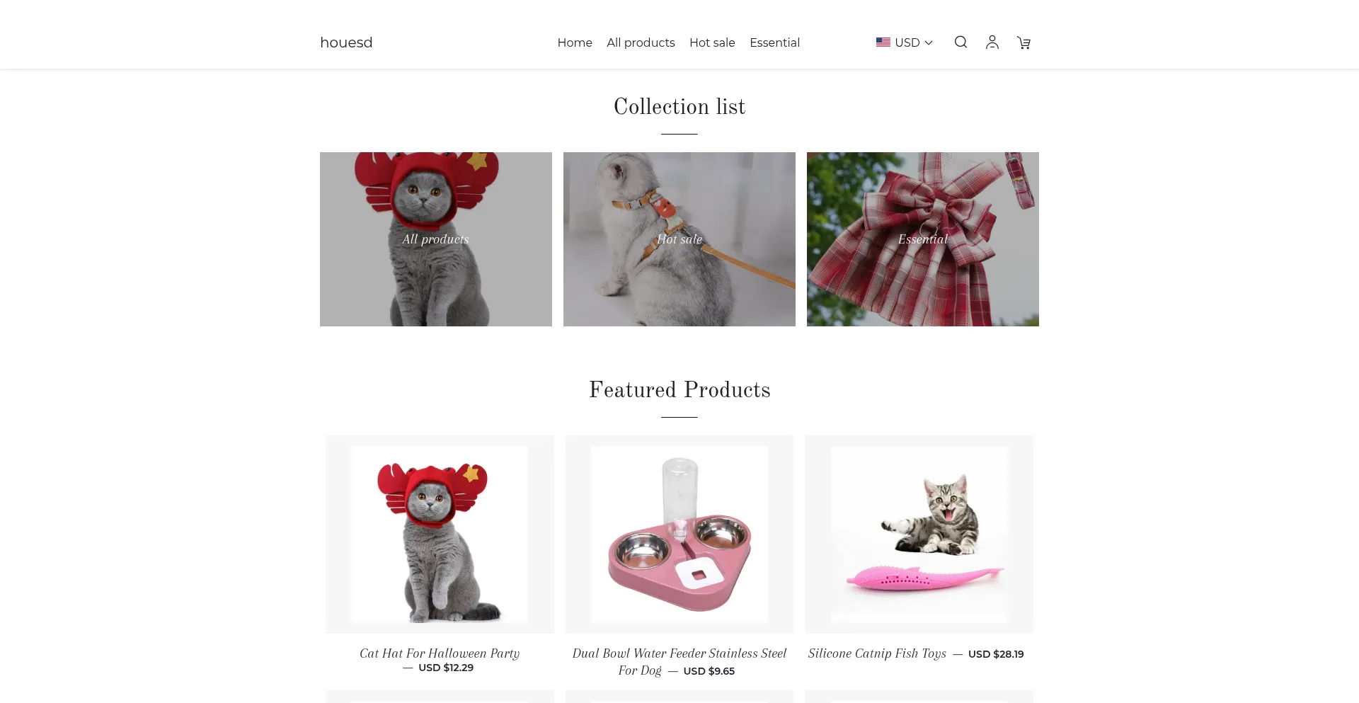 Website screenshot of Houesd.com