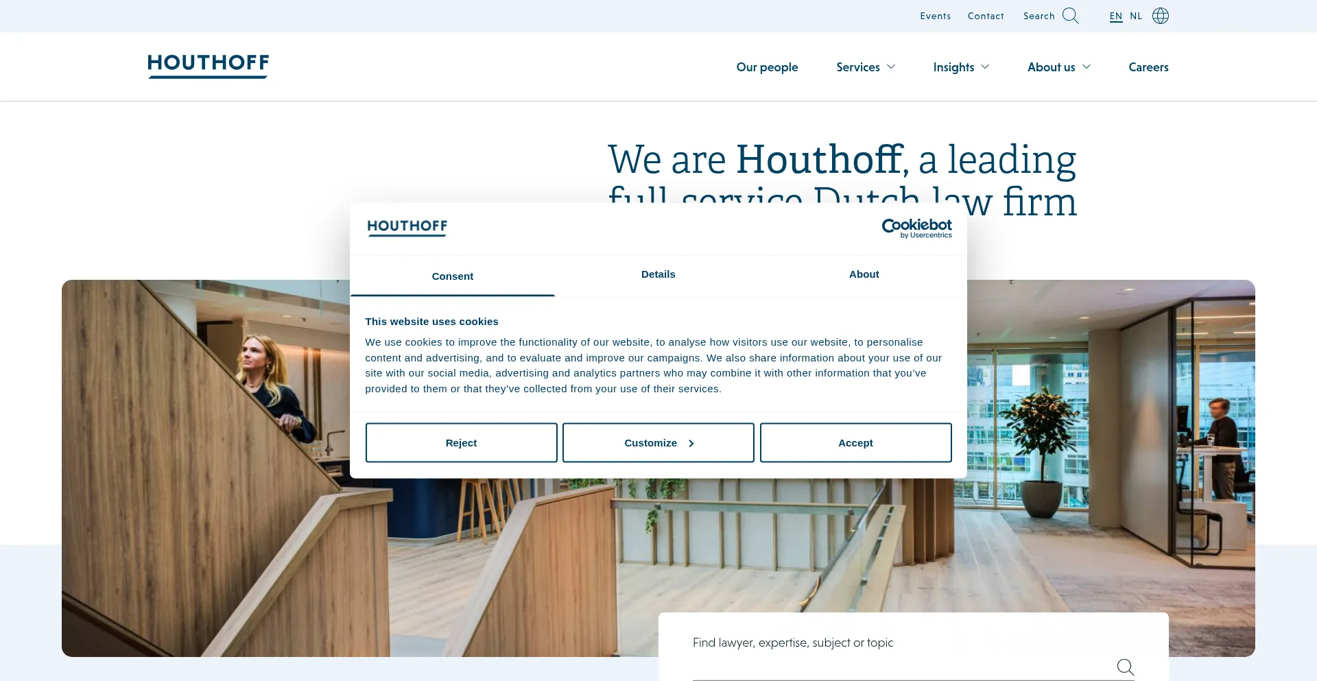 Website screenshot of Houthoff.com