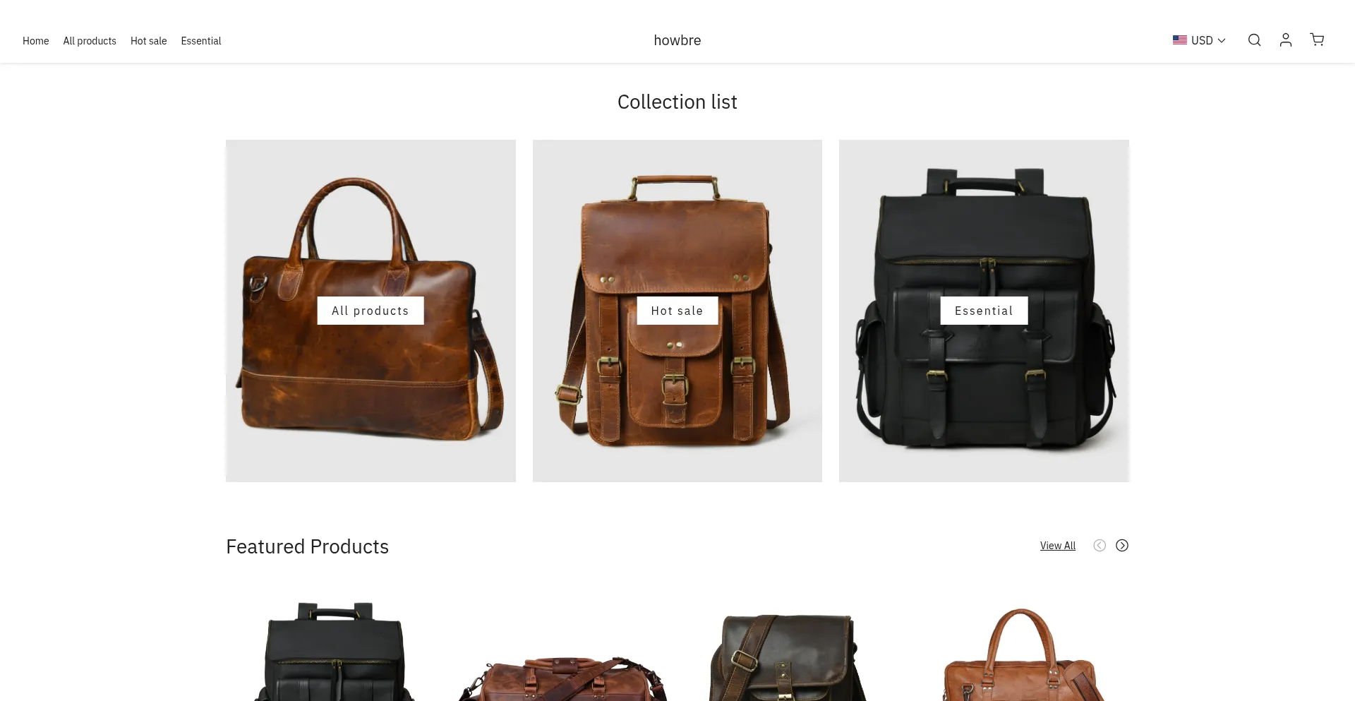 Website screenshot of Howbre.com
