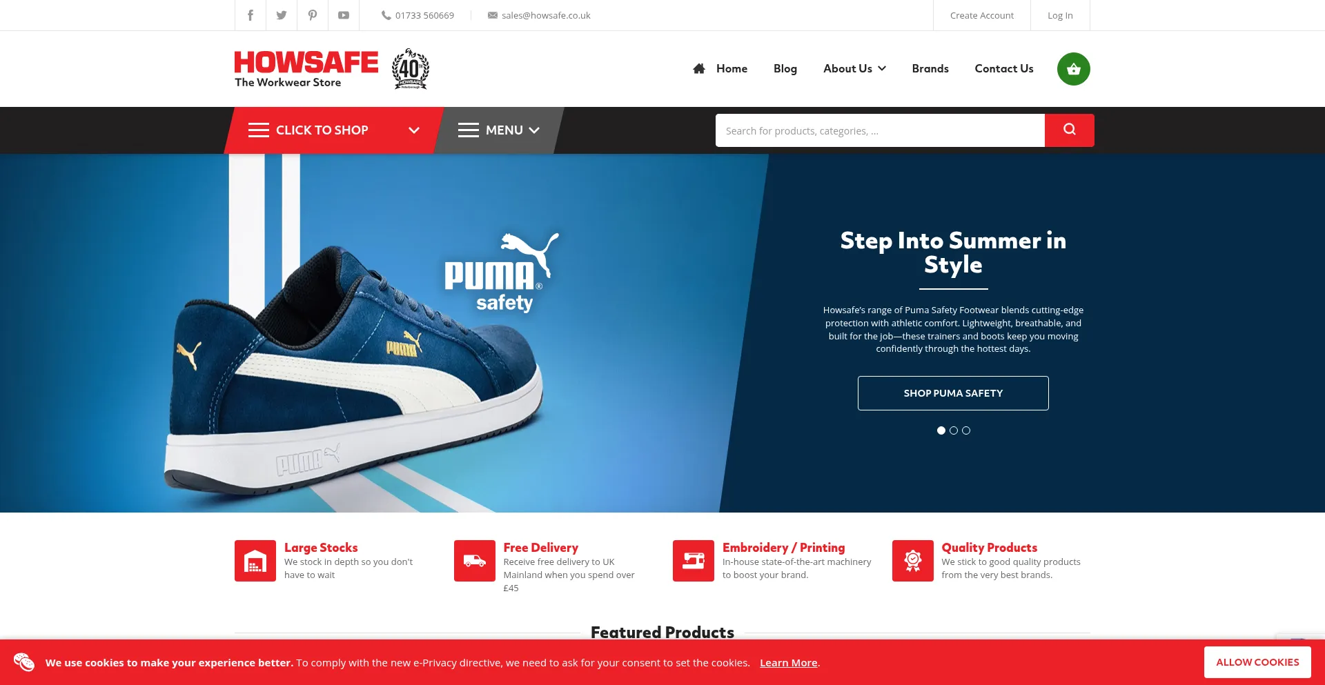 Website screenshot of Howsafe.co.uk