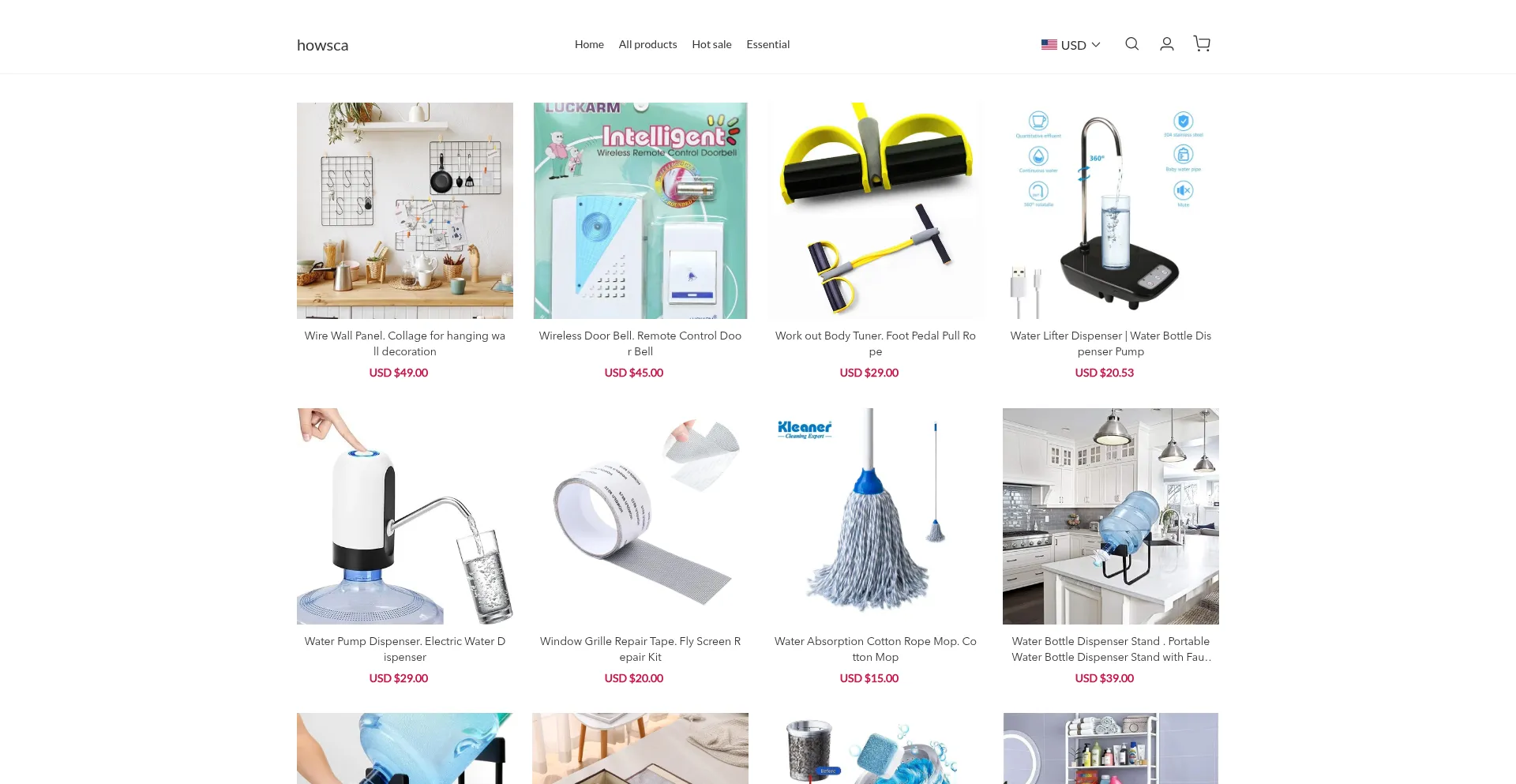 Website screenshot of Howsca.com