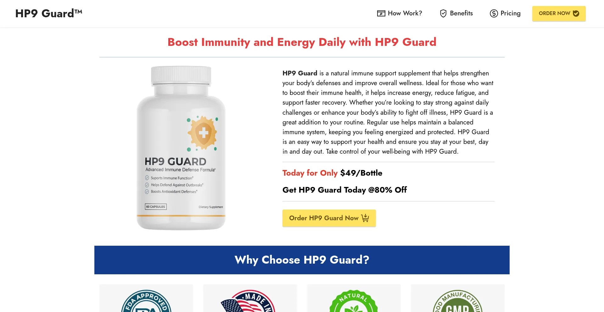 Website screenshot of Hp9guard.ca