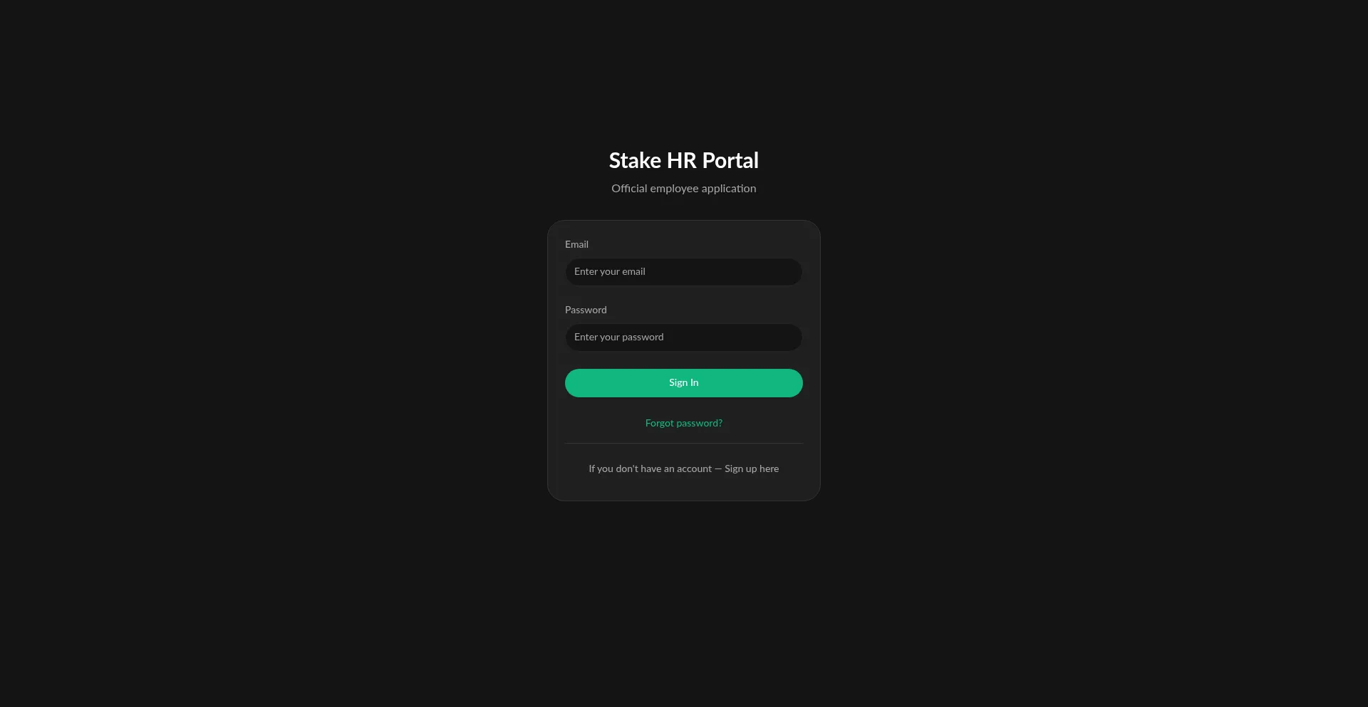 Website screenshot of Hrstake.com