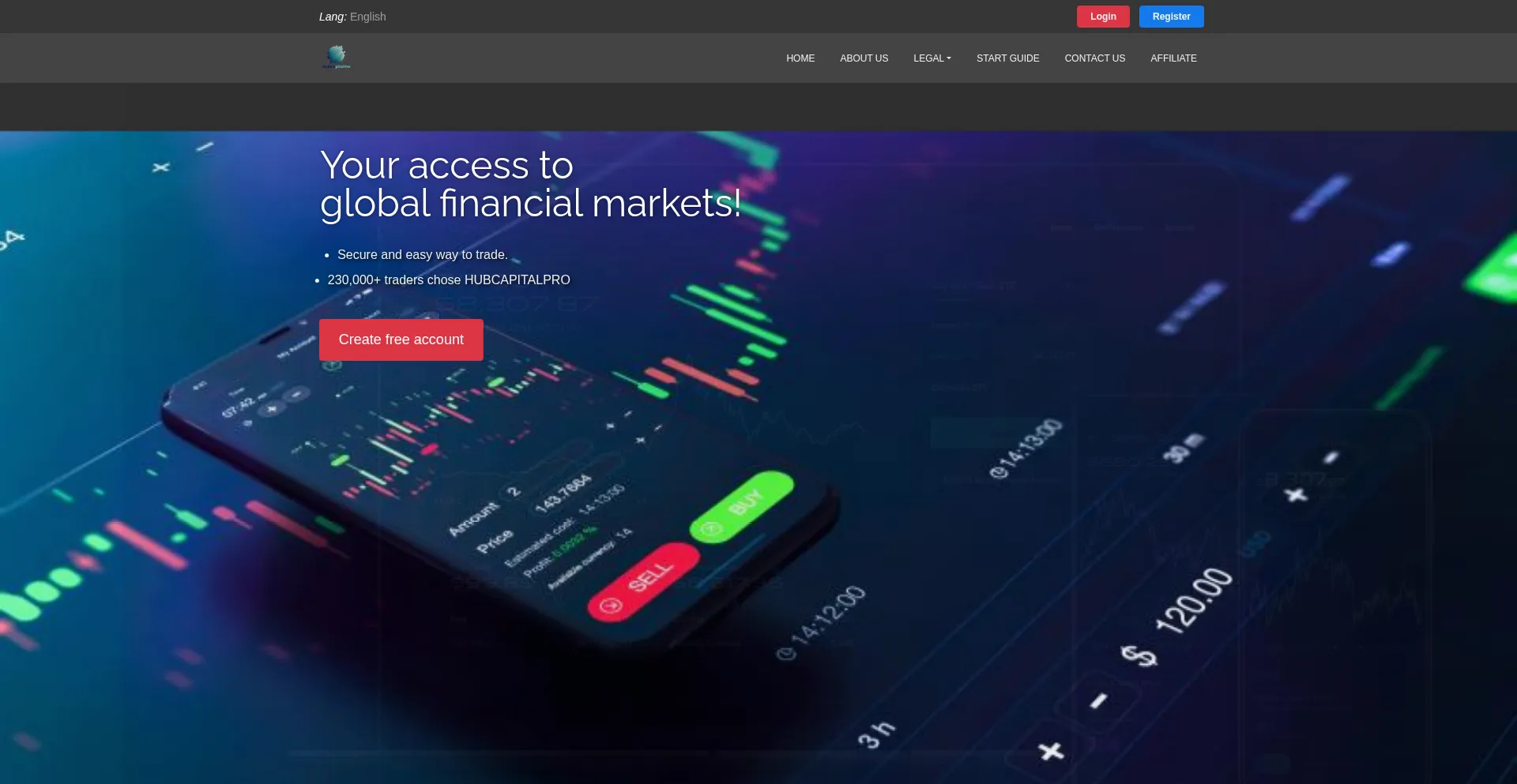 Website screenshot of Hubcapitalpro.com