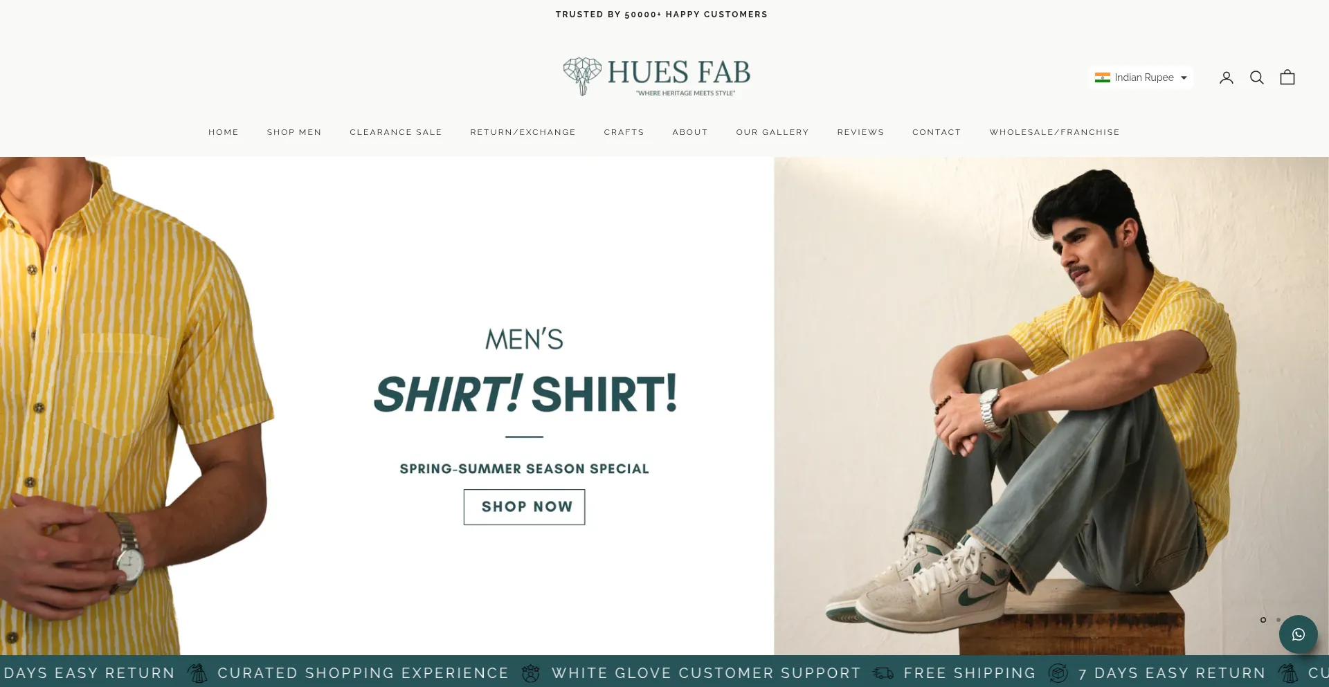 Website screenshot of Huesfab.com