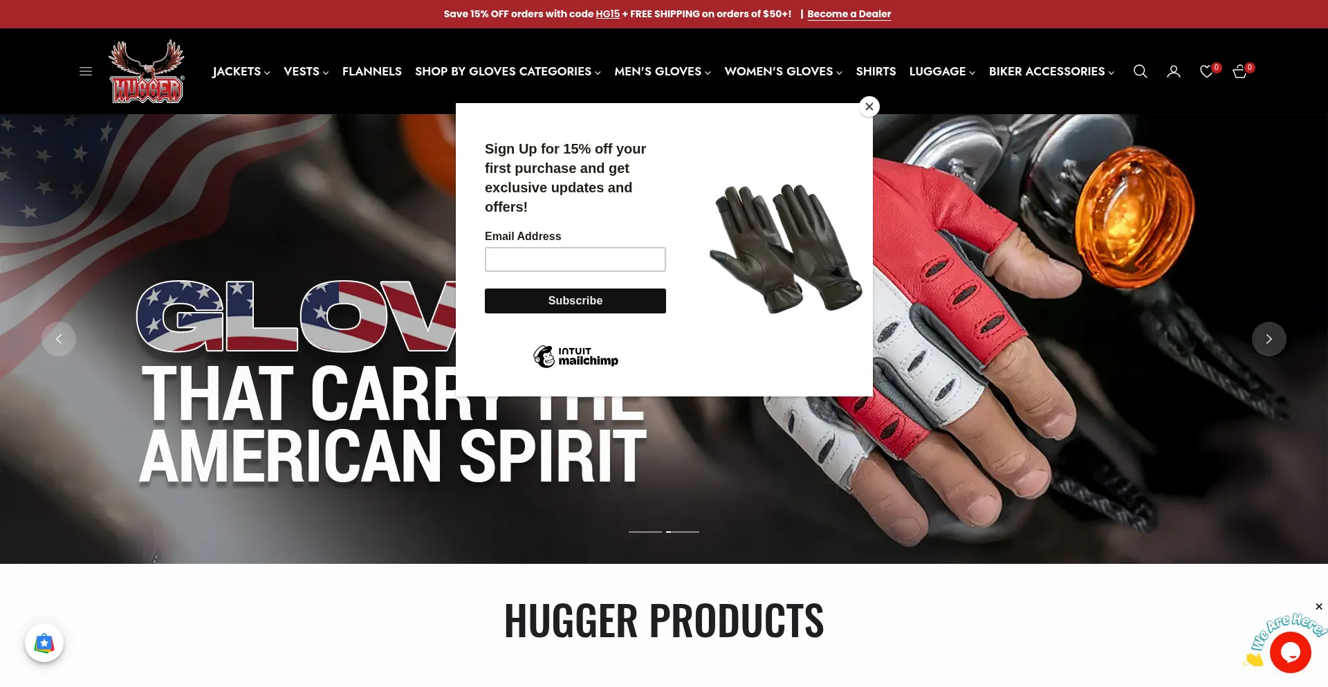 Huggergloves.com Screenshot