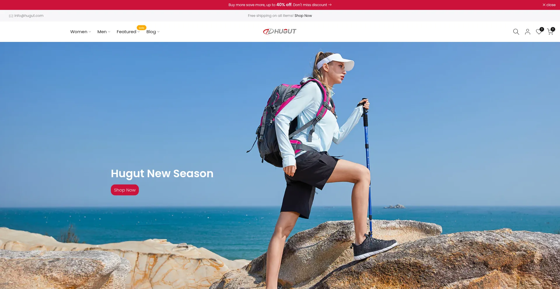 Website screenshot of Hugut.com