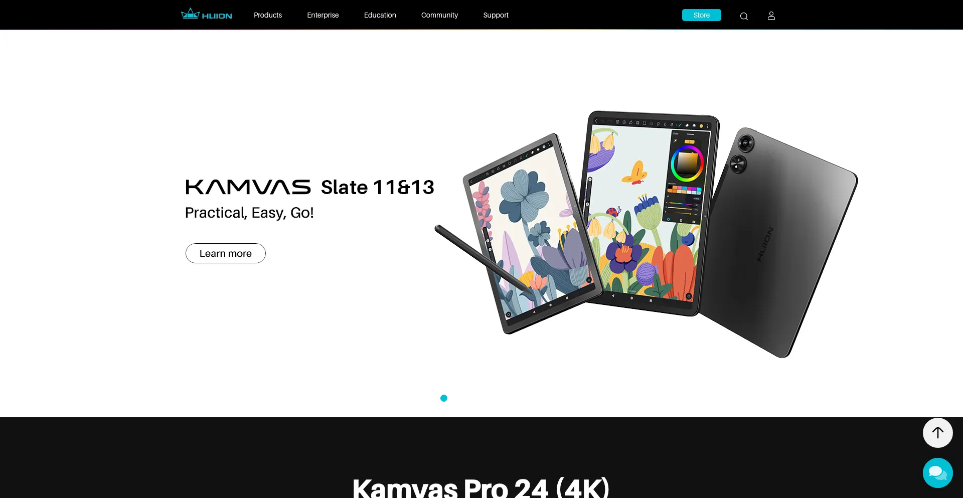 Website screenshot of Huion.com