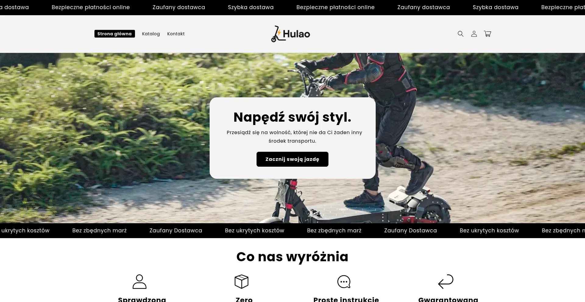 Website screenshot of Hulao.pl