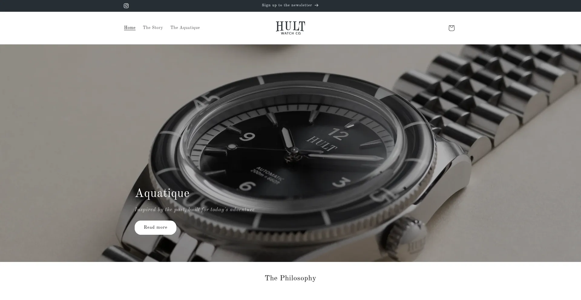 Website screenshot of Hultwatches.com