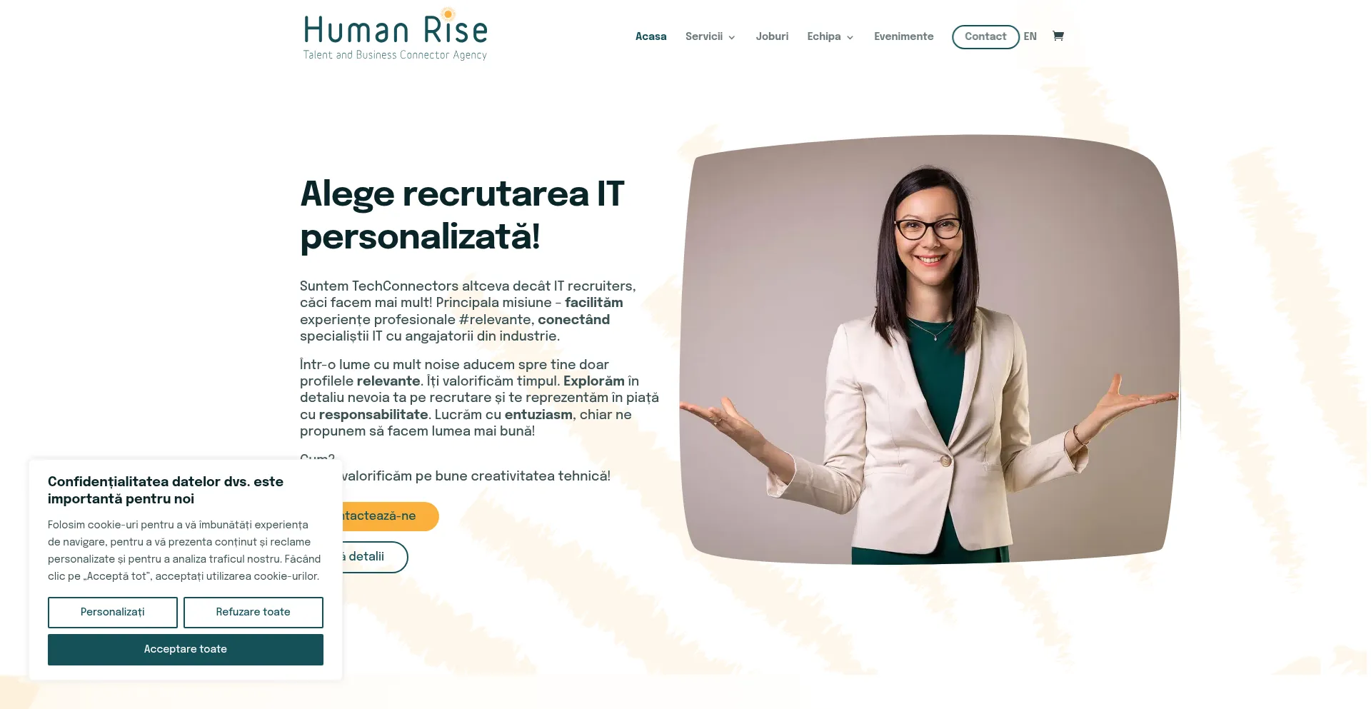 Website screenshot of Humanrise.ro
