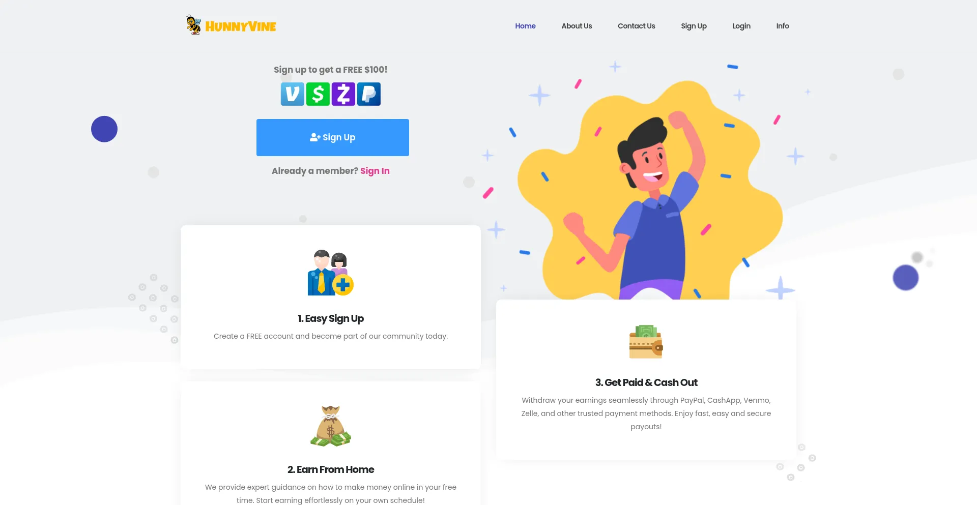 Hunnyvine.com Screenshot