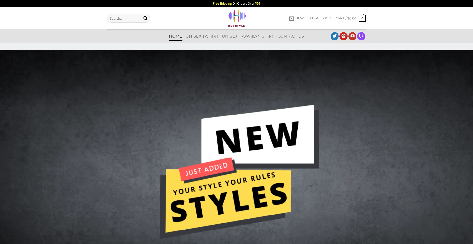 Website screenshot of Huystyle.com