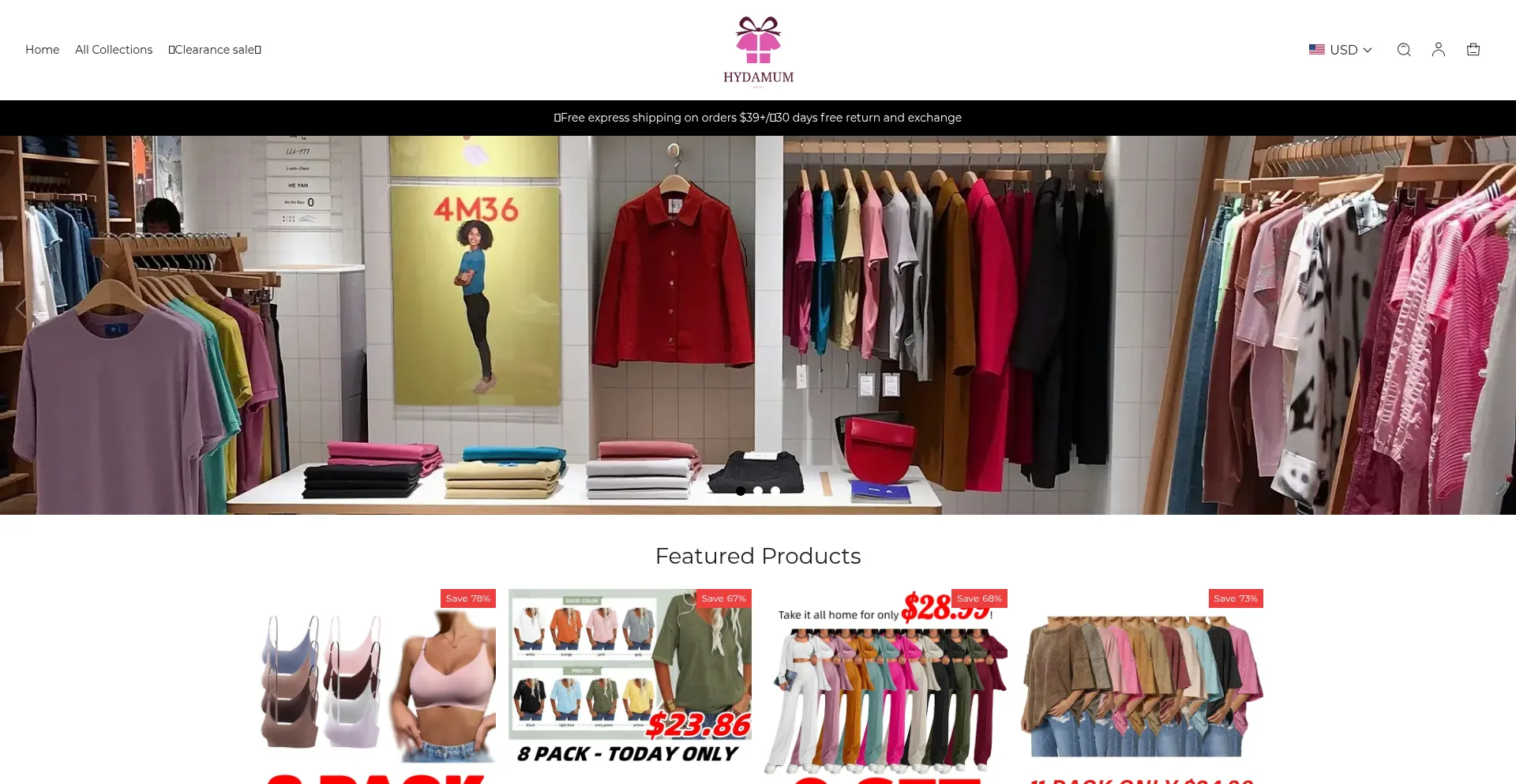 Website screenshot of Hydamum.com