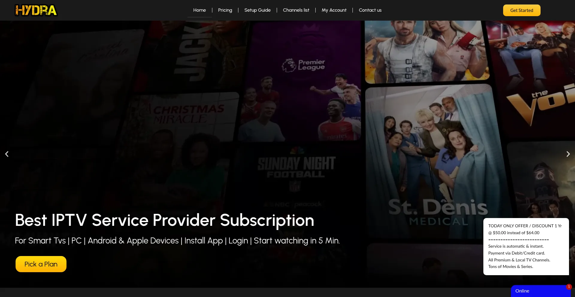 Hydraiptv.net Screenshot