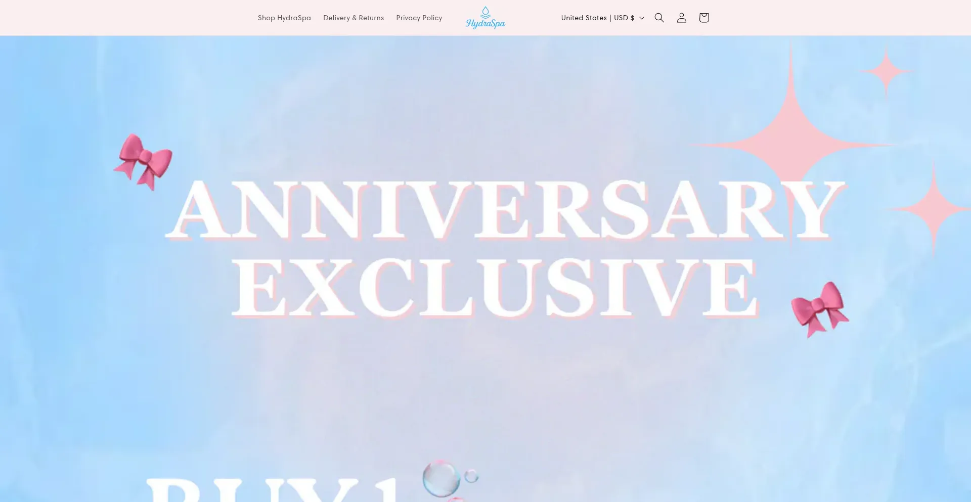 Website screenshot of Hydraspa.store