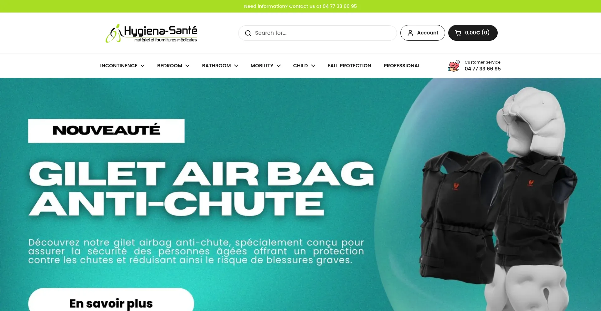 Website screenshot of Hygiena-sante.com