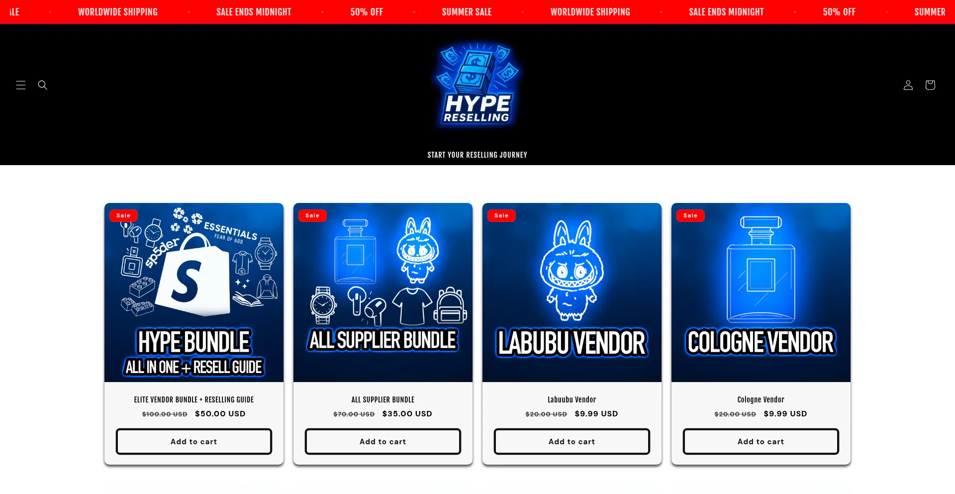 Website screenshot of Hypereselling.com