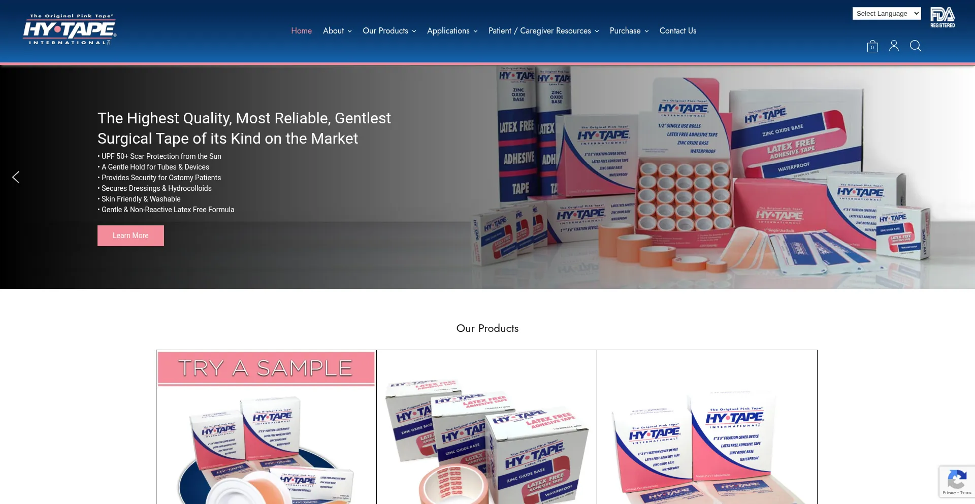 Website screenshot of Hytape.com