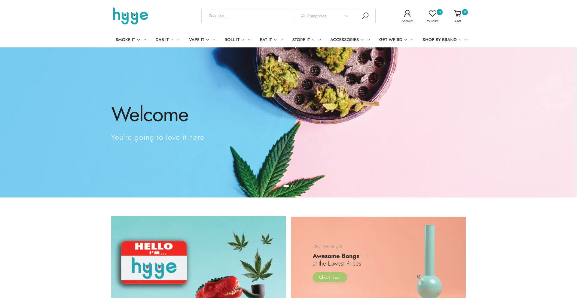 Website screenshot of Hyye.com