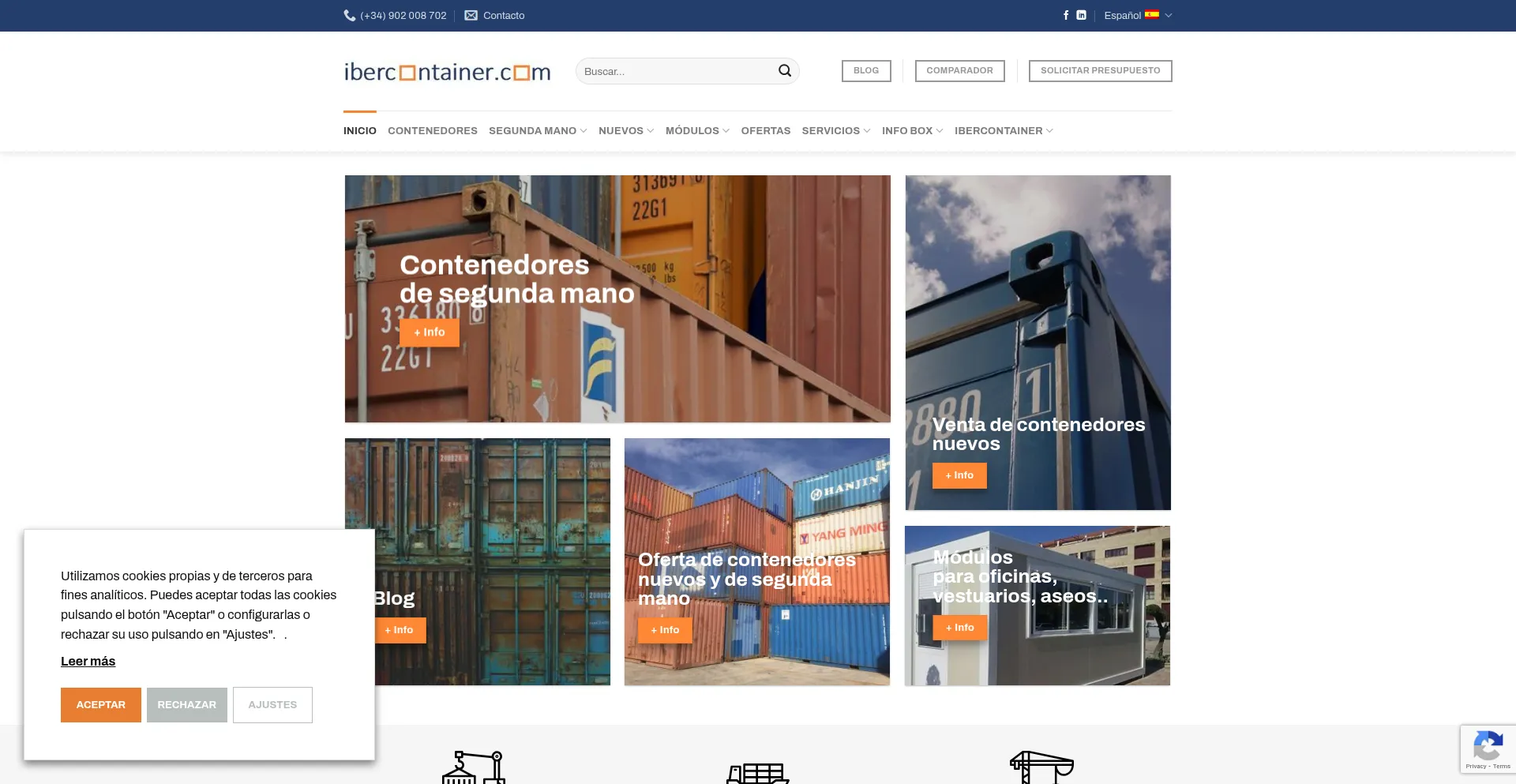 Website screenshot of Ibercontainer.com