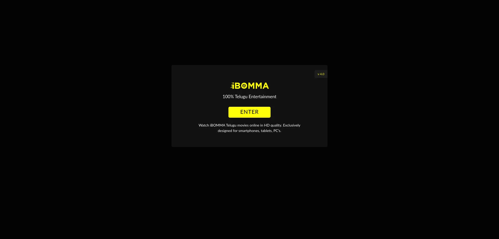 Website screenshot of Ibomma.movie