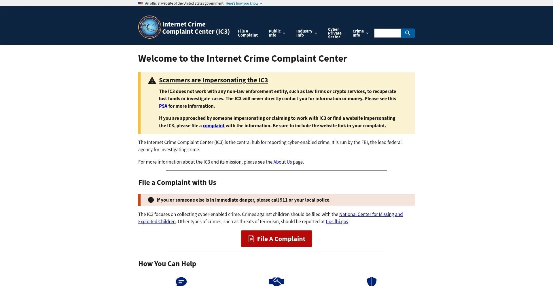 Ic3.gov Screenshot