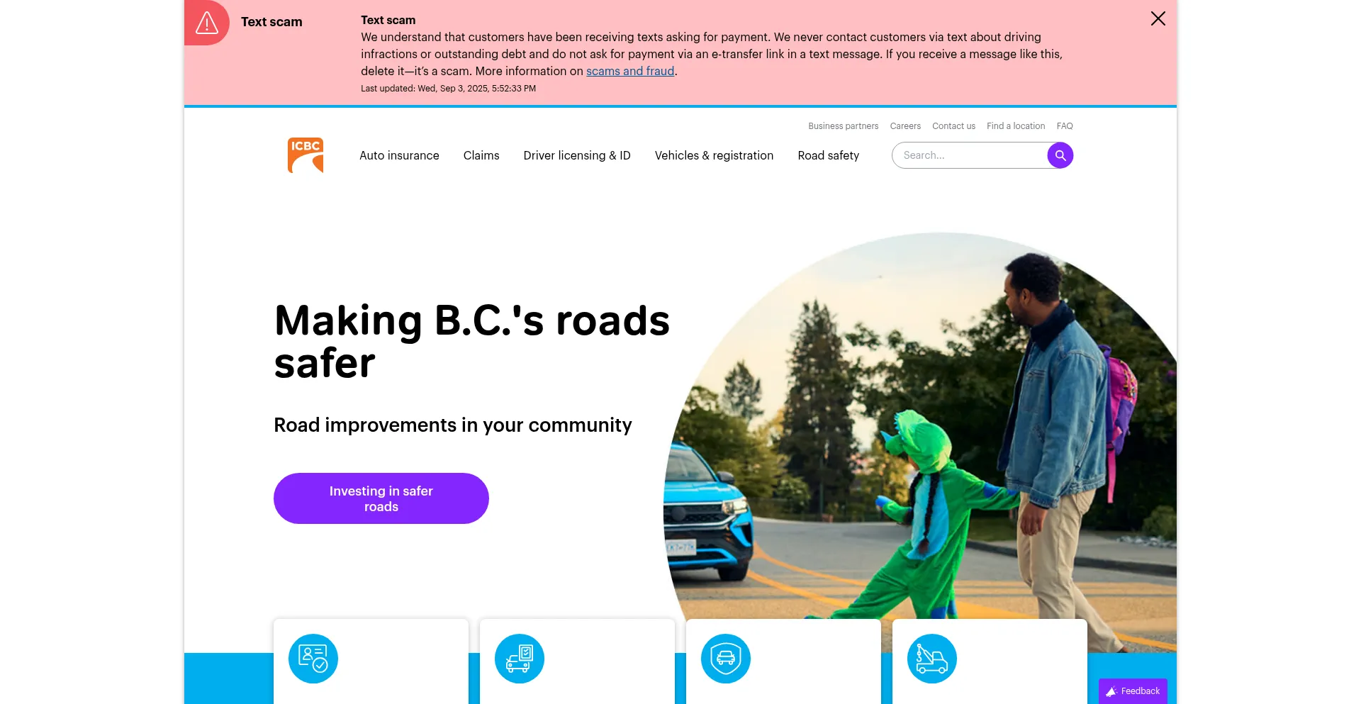 Website screenshot of Icbc.com