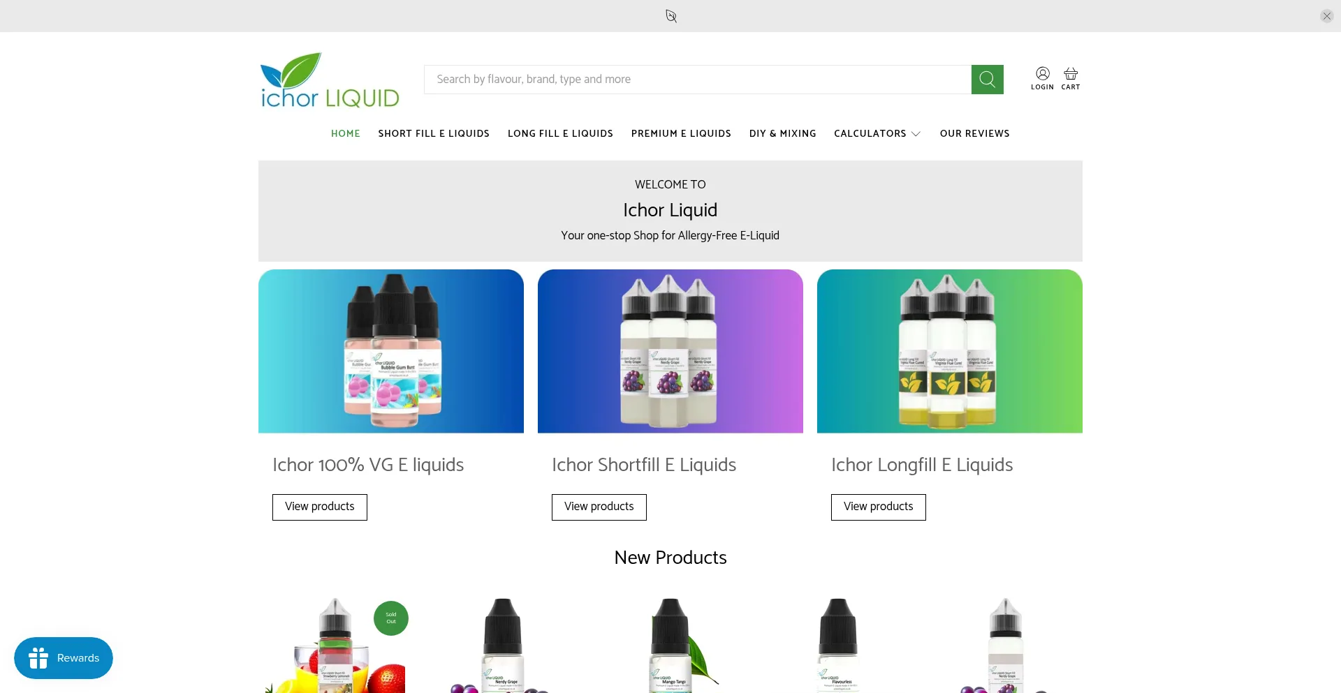 Website screenshot of Ichorliquid.co.uk